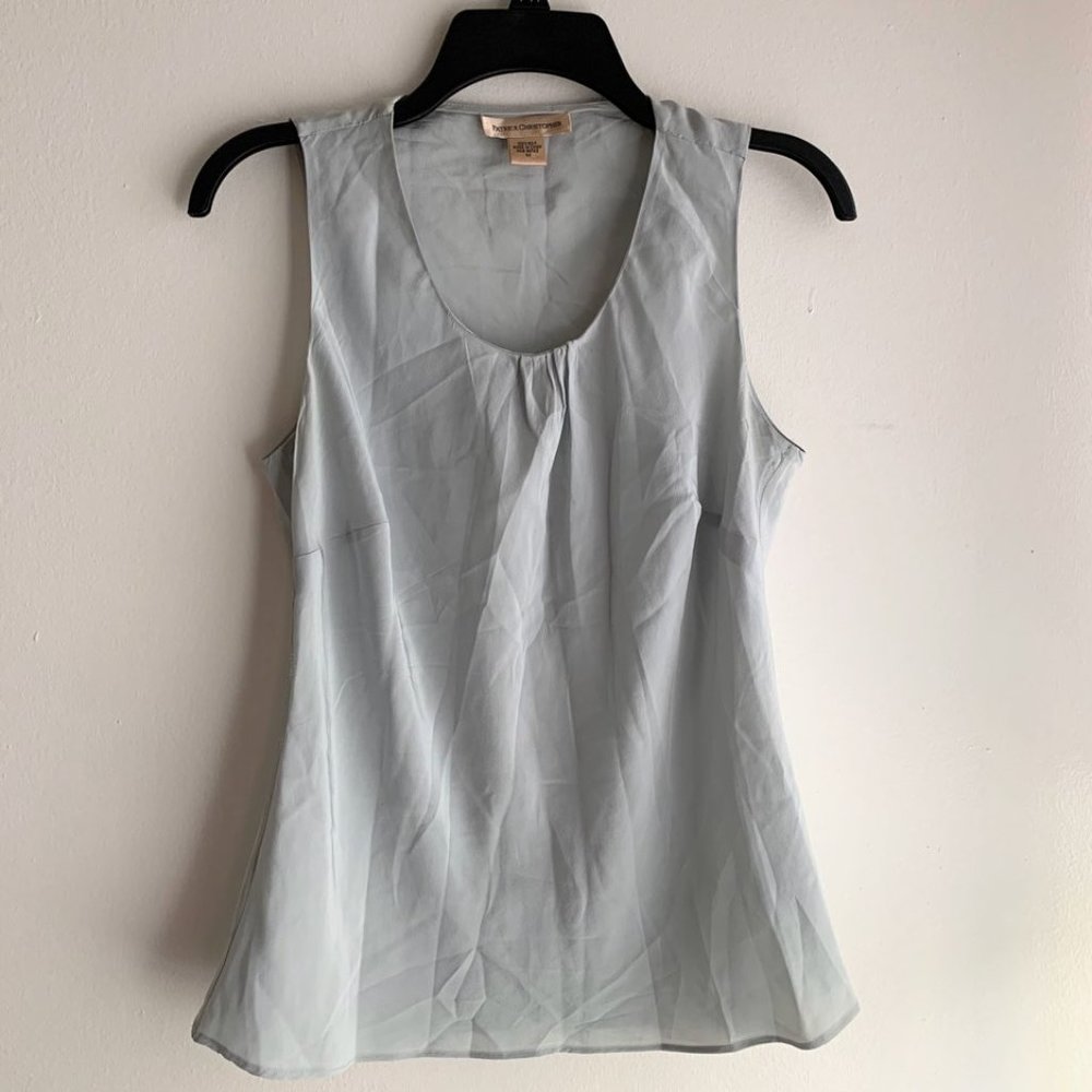 Patrick Christopher Silk Tank Top Light Baby Blue